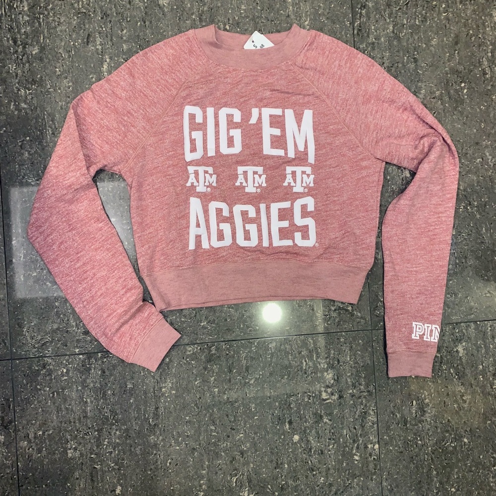 NWT Victoria’s Secret Pink Aggies Crop Sweater